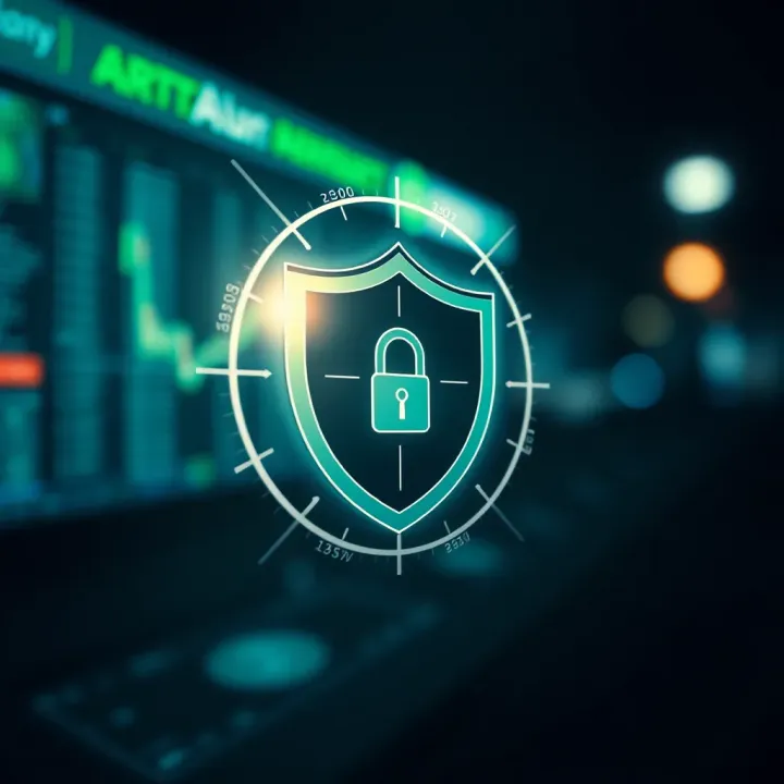 Security Features in the ABR Trading Application Illustration of a secure shield symbol representing safety features within the ABR trading application