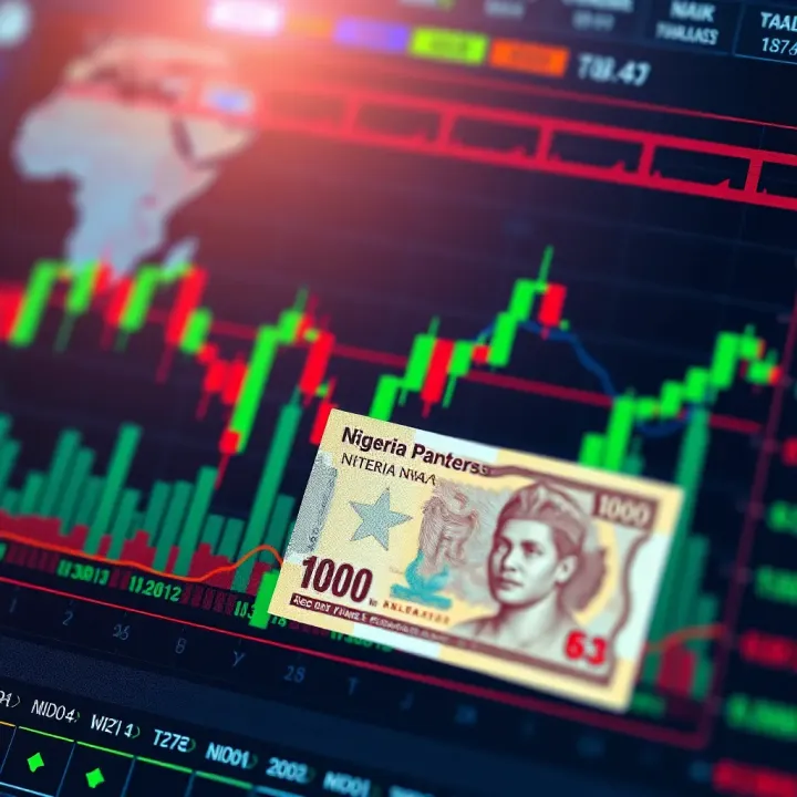 Graph showing forex price trends with Nigerian Naira symbols and trading indicators