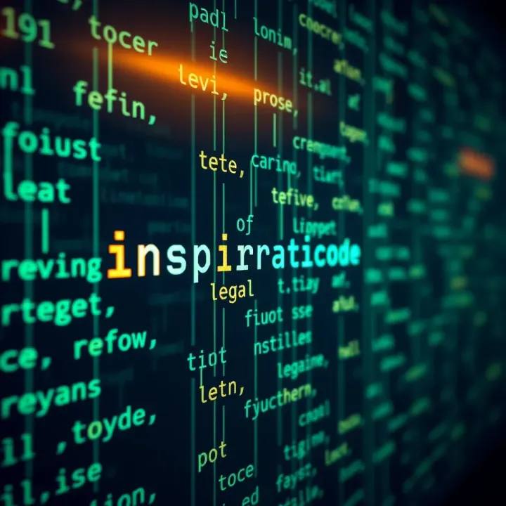 Binary code flowing across a digital screen with a glowing motivational phrase in the center