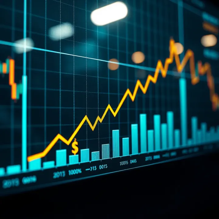 Graph showing upward and downward binary option trends with currency symbols in a Nigerian market context