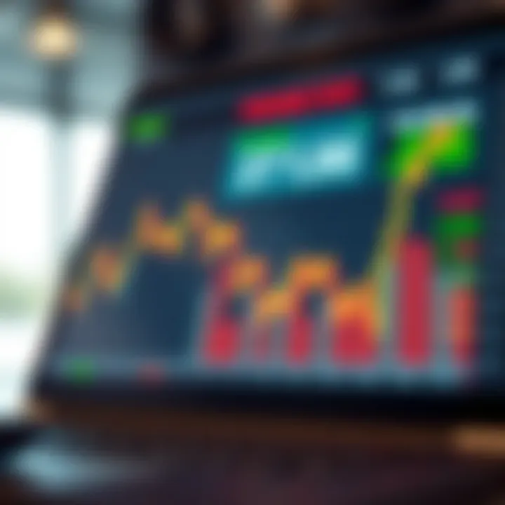 Graph showing currency exchange rate fluctuations in forex trading