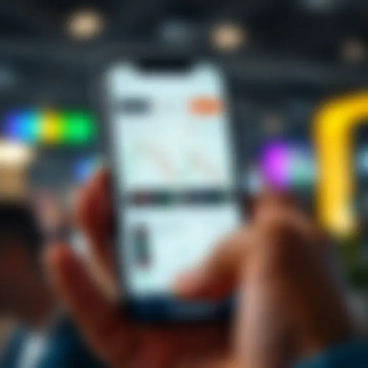 Mobile screen displaying a user-friendly cryptocurrency trading app interface with charts and market data