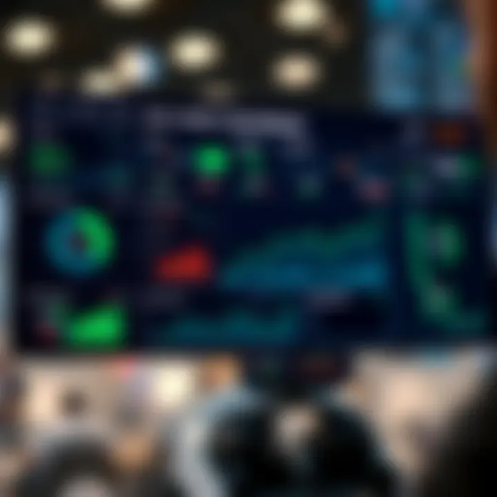 Dashboard displaying forex robot performance metrics, risk management tools, and trade signals