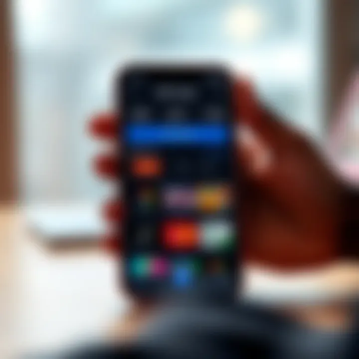 Smartphone displaying a user-friendly gift card trading app interface with various card options available for exchange