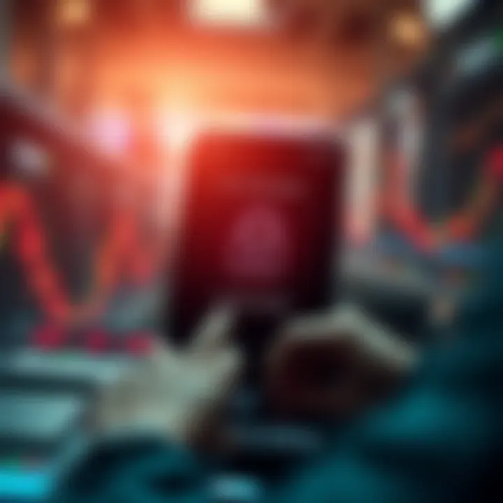 Secure trading app interface displaying encrypted data and user account protection features