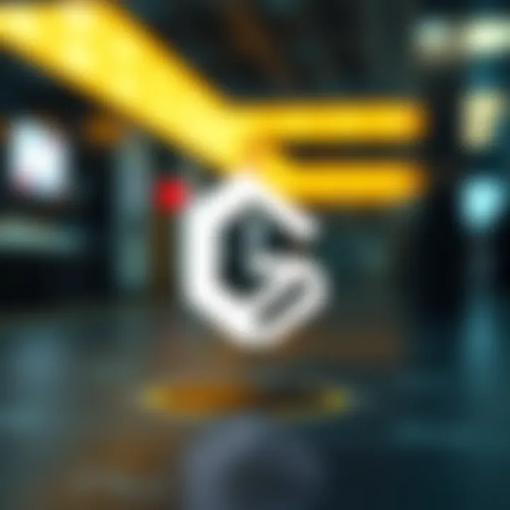 Minimalist logo design featuring binary code elements integrated into abstract shapes