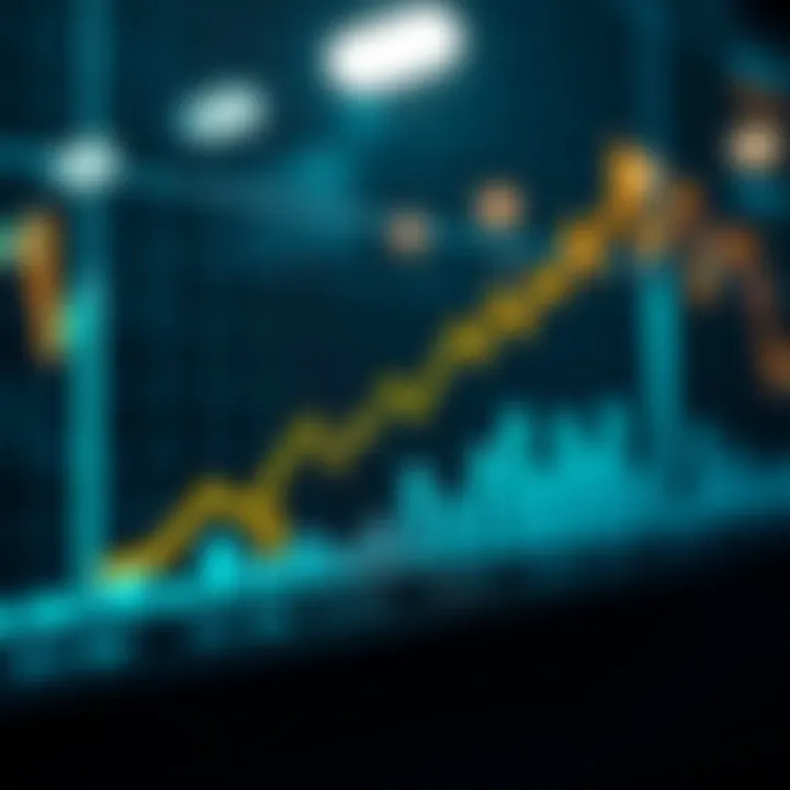Graph showing upward and downward binary option trends with currency symbols in a Nigerian market context