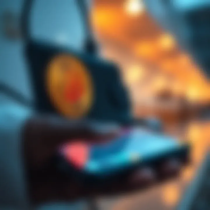 Secure digital wallet with Bitcoin symbols and Nigerian currency icons representing local payment options