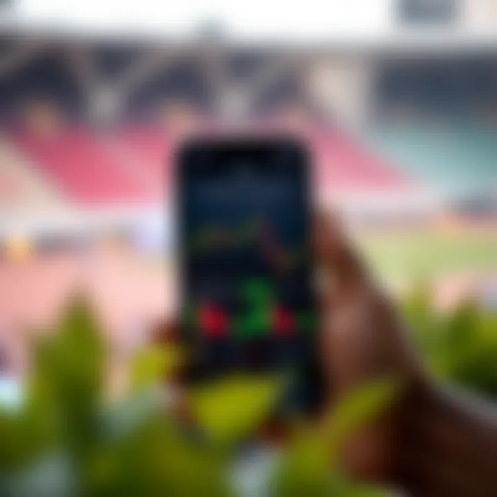 Mobile phone screen displaying forex trading signals with charts and currency pairs