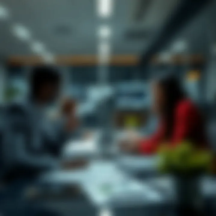 Corporate office environment showing strategic planning and risk assessment activities