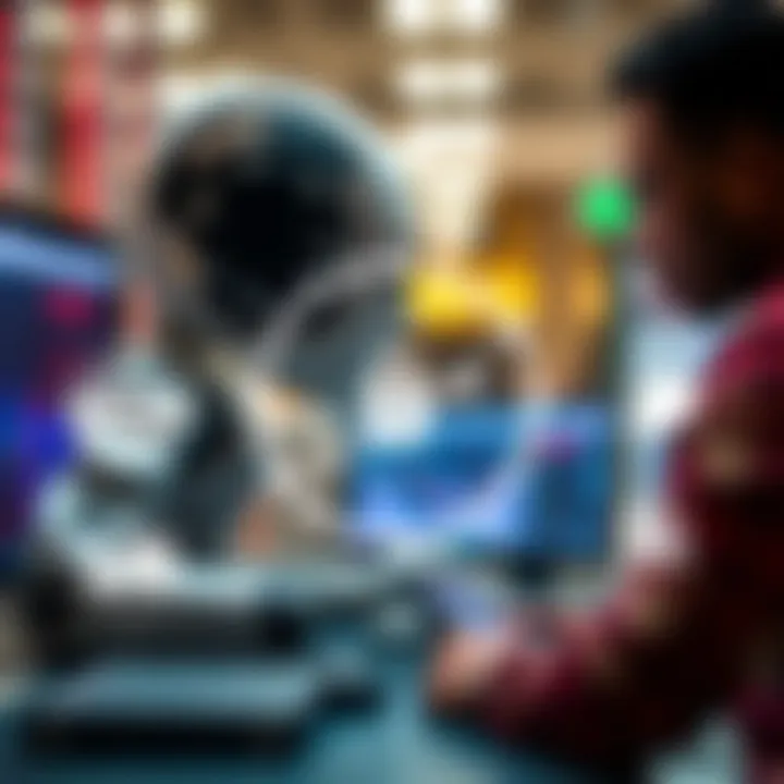 Conceptual graphic showing features of crypto trading bots including automation, security, and user interface