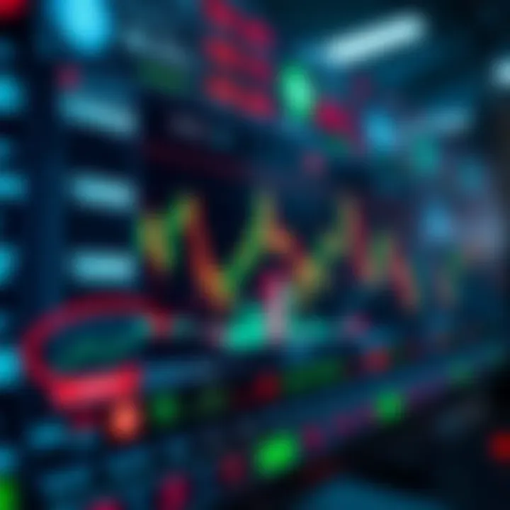 Screen displaying various cryptocurrency prices and trading charts on a digital platform