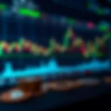 Digital interface displaying various cryptocurrency coins and trading charts