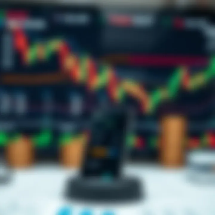 Conceptual visualization of financial charts with risk management icons and strategy planning