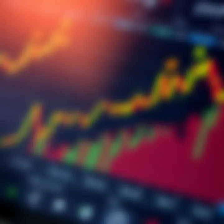 Graph showing rising forex market trends with currency symbols and analytics icons