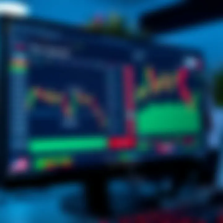 Computer screen showing forex trading platform with risk management tools