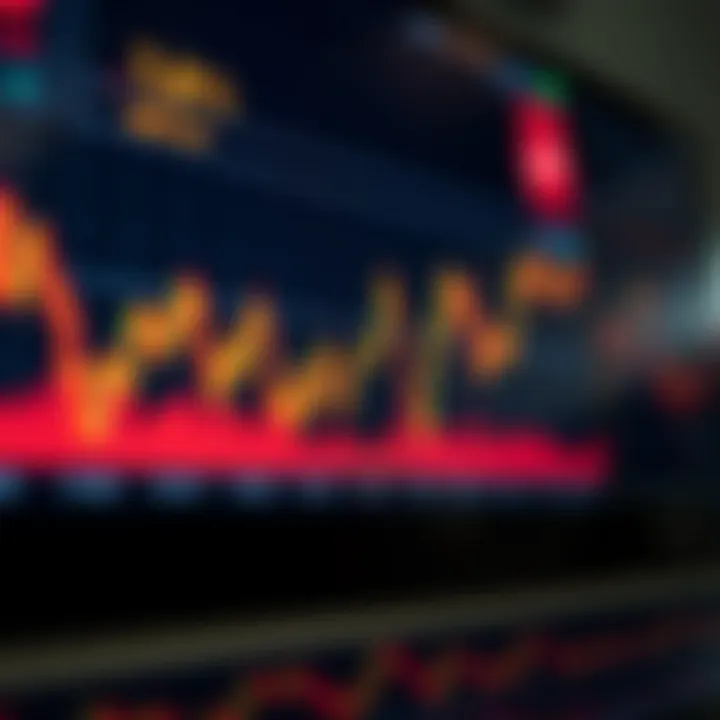 Graph showing currency exchange rate fluctuations on a digital trading platform