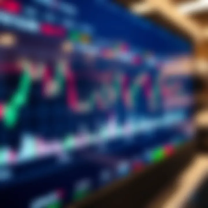 Graph showing currency exchange rate fluctuations on a digital trading platform