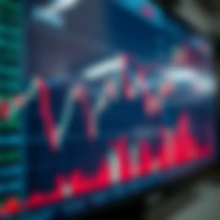 Graph showing currency exchange rate fluctuations on a digital trading platform