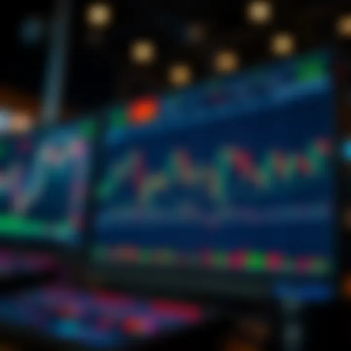 Illustration of a forex trading platform interface with charts and risk management indicators
