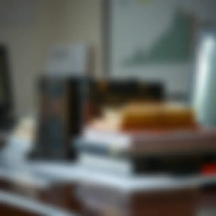 Collection of forex trading books with a focus on psychology and risk management on a desk