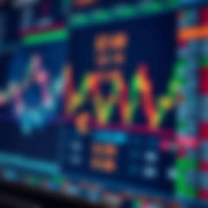 Currency symbols and charts representing global forex market activity