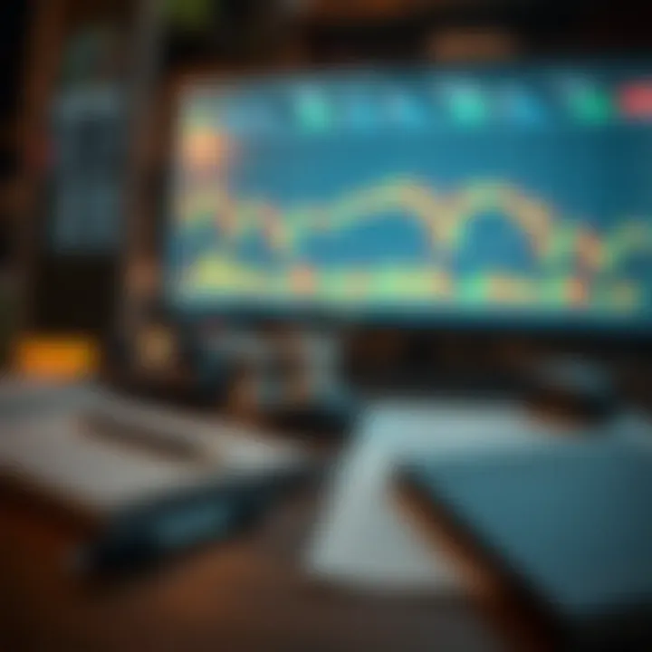 Conceptual illustration of disciplined trading mindset with financial charts and strategy notes