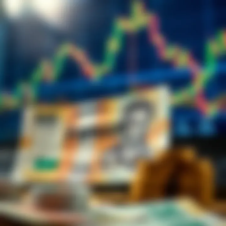 Nigerian naira currency notes with forex trading charts in the background