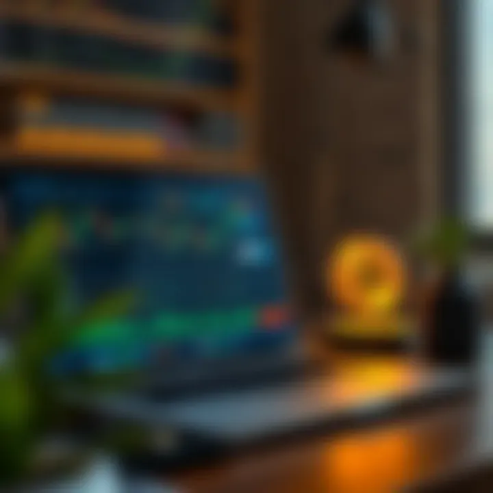 Key Tools for Successful Forex Trading Illustration of essential forex trading tools including charts, indicators, and a laptop