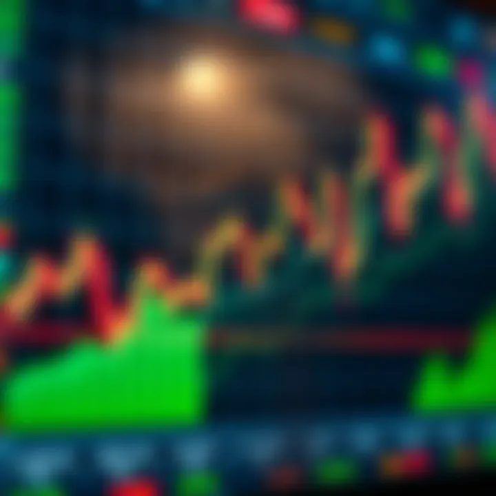 Graph showing fluctuating currency exchange rates on a digital trading platform