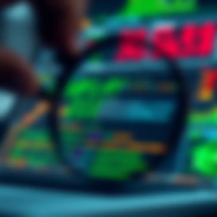 Visualization of binary data being analyzed by a software tool with highlighted code segments