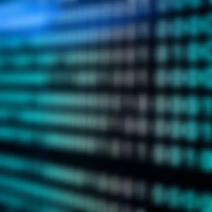 Diagram illustrating binary chart with rows of zero and one digits representing data