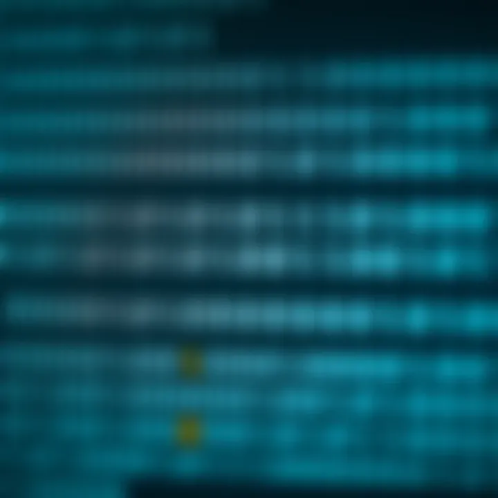 Diagram illustrating the binary code system with zeros and ones representing data