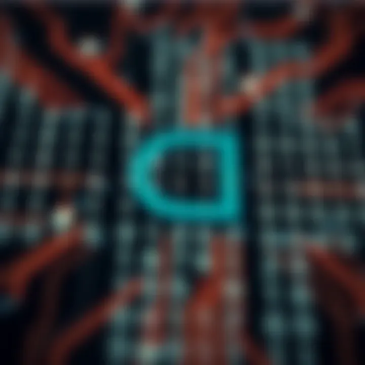 Visual representation of binary digits forming a digital circuit pattern