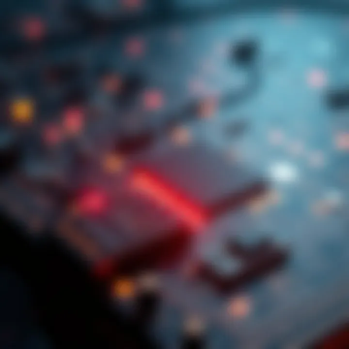 Illustration of digital circuits using binary signals to operate computing functions