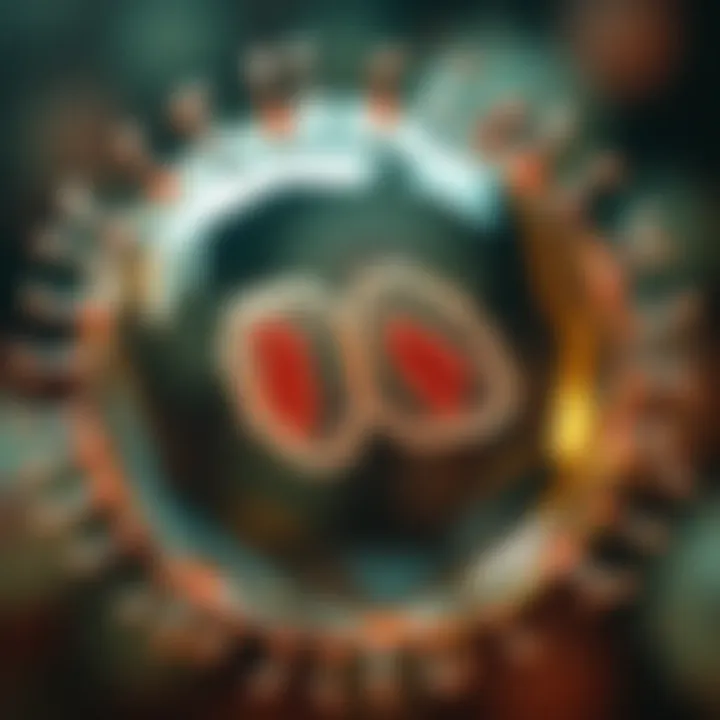 Bacterial Cell Division Through Binary Fission Diagram illustrating bacterial cell undergoing division to form two identical daughter cells