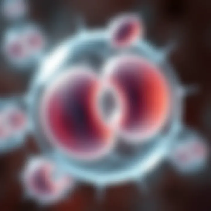 Diagram showing cell division during binary fission in a single-celled organism