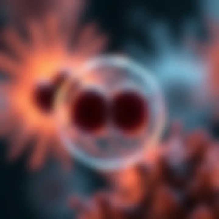 Diagram illustrating the division of a single-celled organism during binary fission