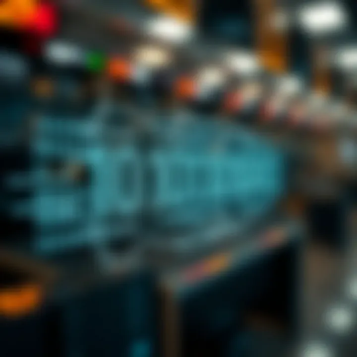 Diagram illustrating binary digits converting into data storage