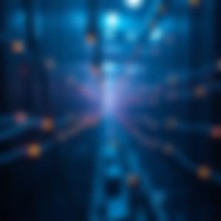 Visual representation of network communication involving binary data transmission