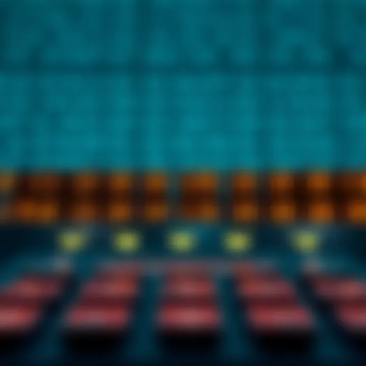 Diagram showing binary digits aligned for multiplication with arrows indicating calculation flow