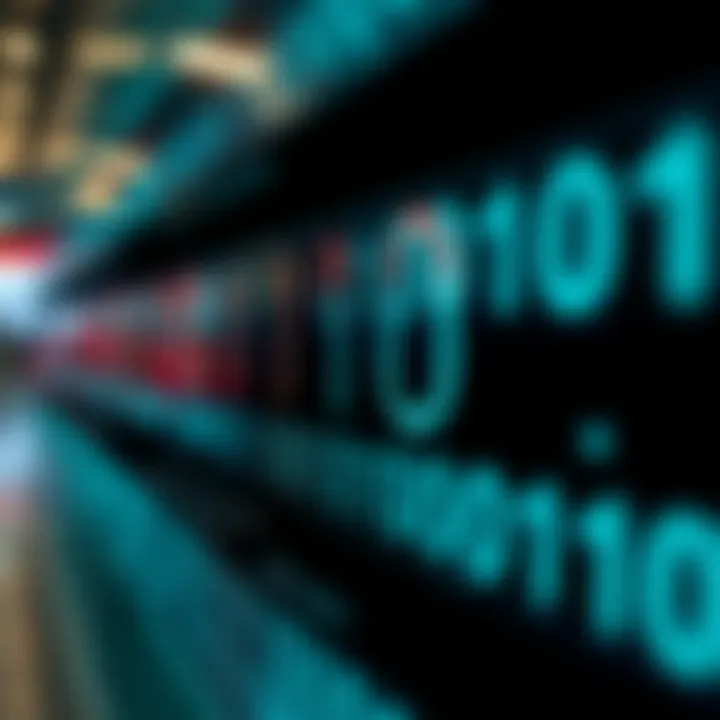 Diagram illustrating binary digits representing values in a base two numeral system