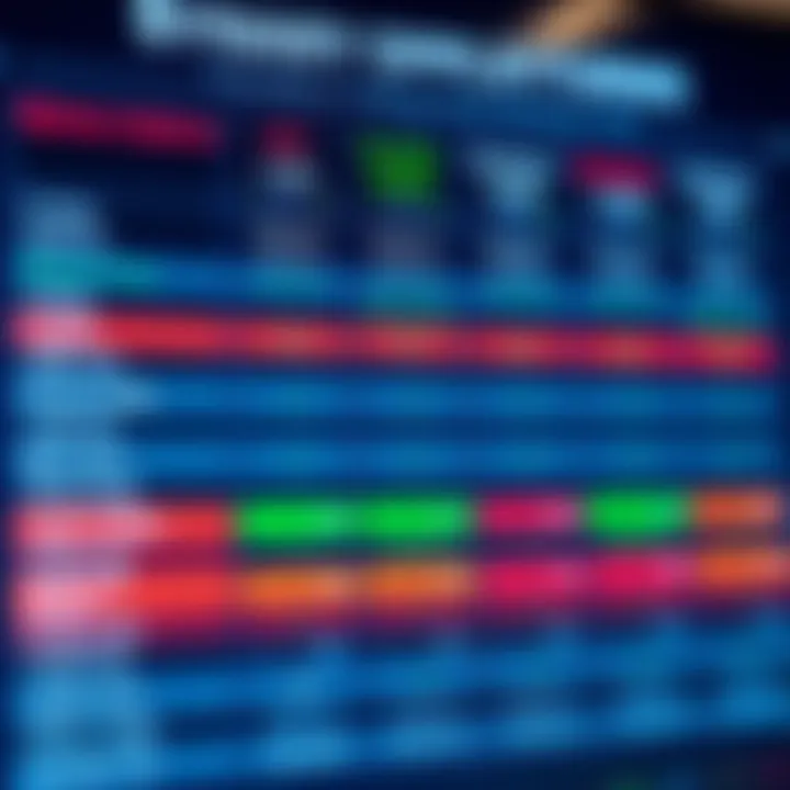 Comparison chart of various binary options trading platforms with features and fees