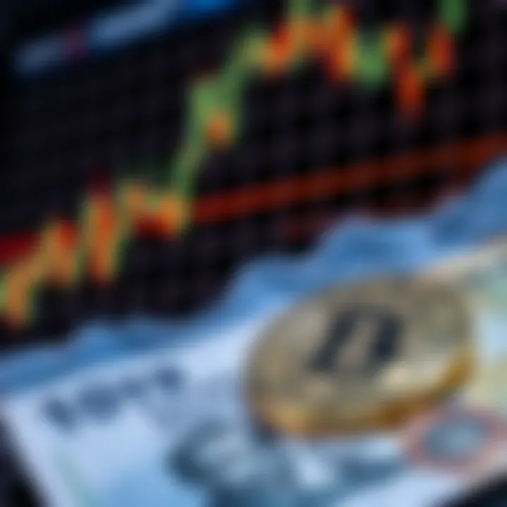 Graph showing cryptocurrency market trends with digital currency symbols and Nigerian Naira