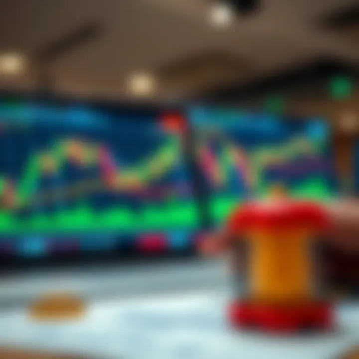 Illustration of forex trading strategies with charts and risk management icons