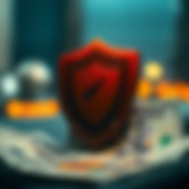 Secure shield symbol protecting Nigerian currency notes from online threats