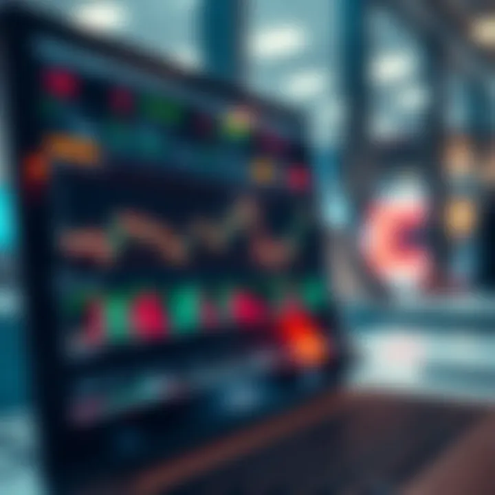 Digital interface featuring advanced forex trading tools with graphs and data analytics