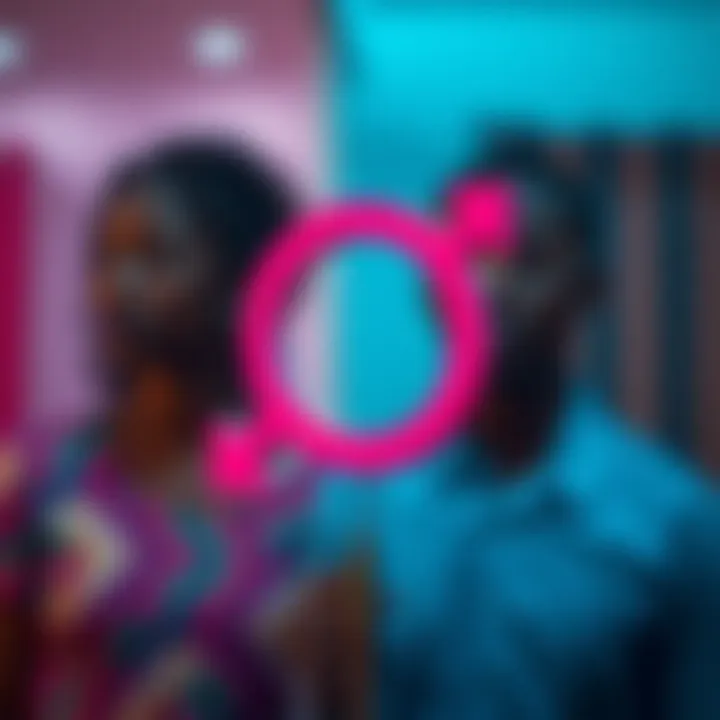 Symbol representing gender diversity with colors blending beyond traditional pink and blue