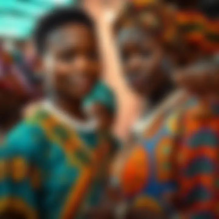Colorful traditional Nigerian fabrics representing cultural diversity and gender inclusivity