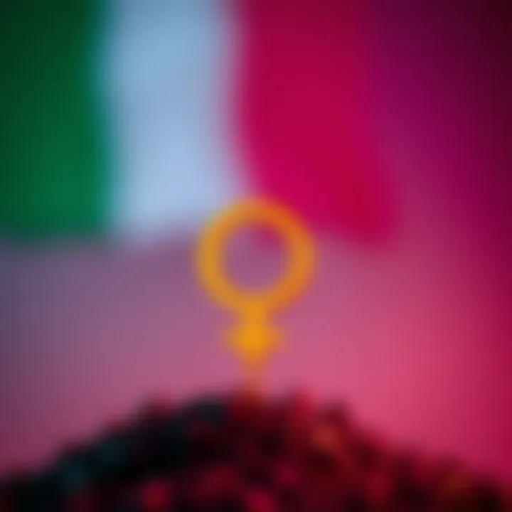 Symbol representing non-binary gender identity with vibrant colors